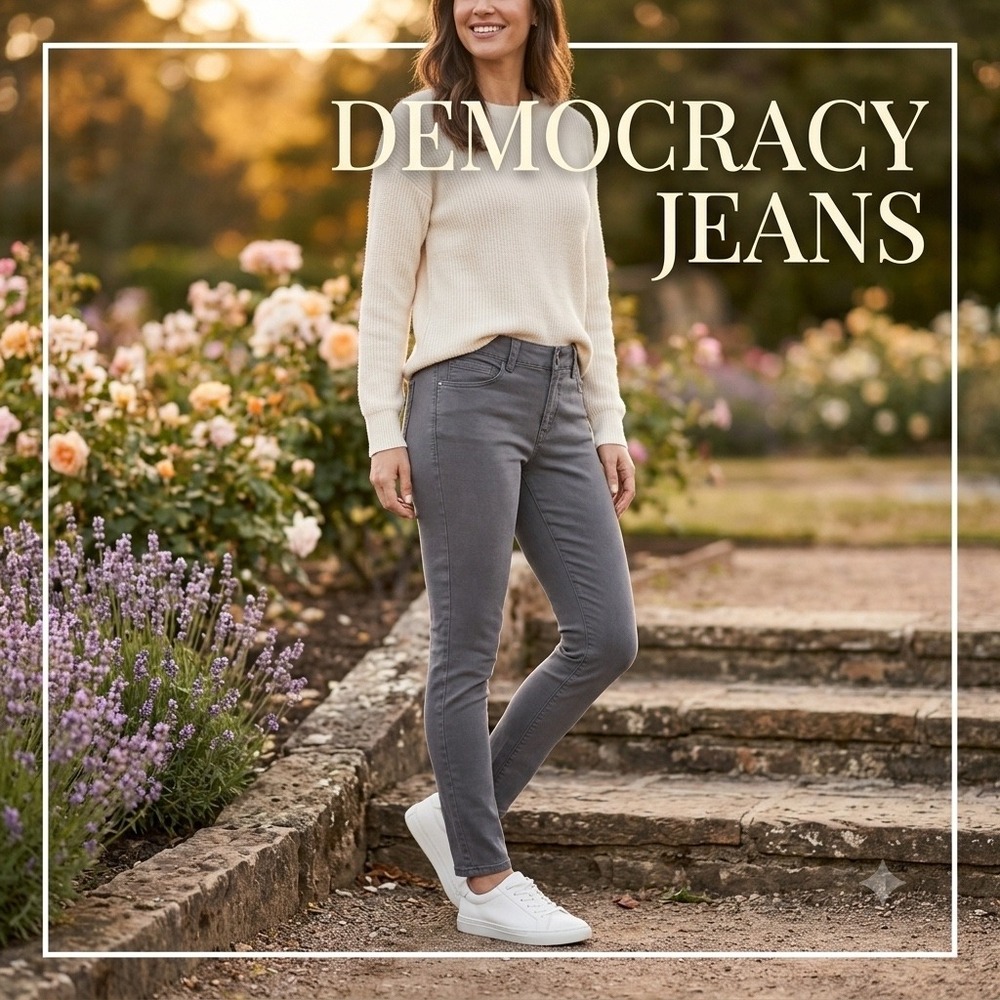 Democracy Absolution Skinny Jeans Womens 10 Gray Stretch Denim‎ B1105VMX2